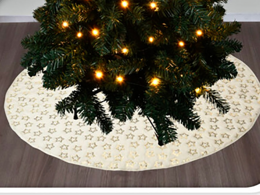 Pie para Vestir árbol de  90cm (Blanco con Estrellas)